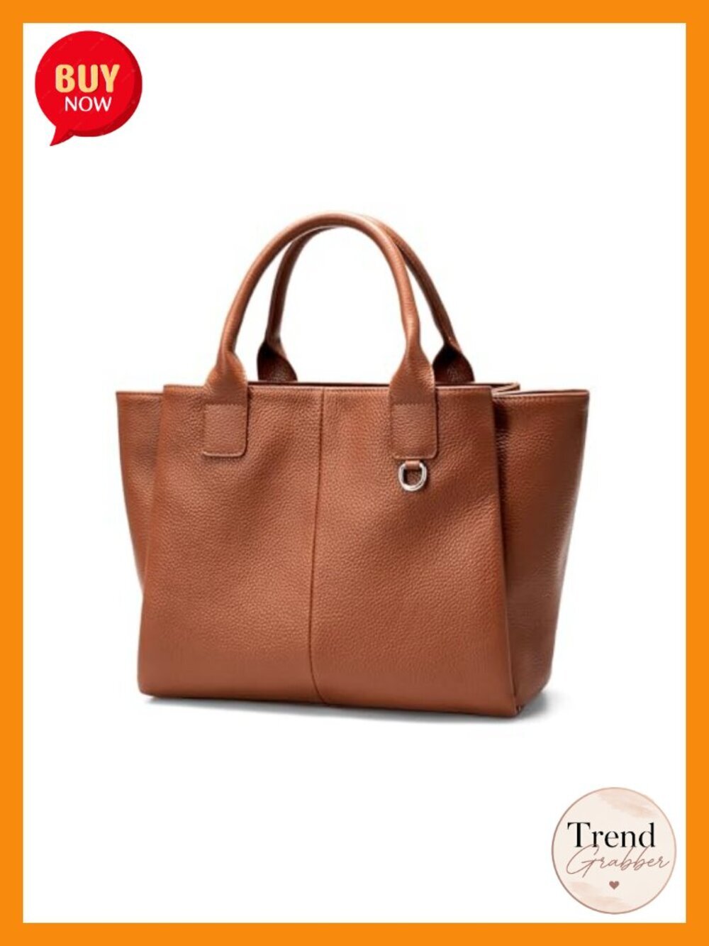 Genuine Leather Triple Pocket Satchel Crossbody Bag